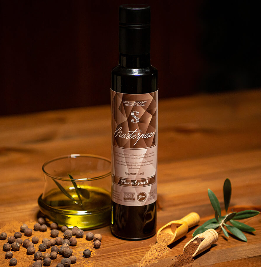 Masterpiece Blend Evoo – Flavored with pimento, cloves, nutmeg and cinnamon